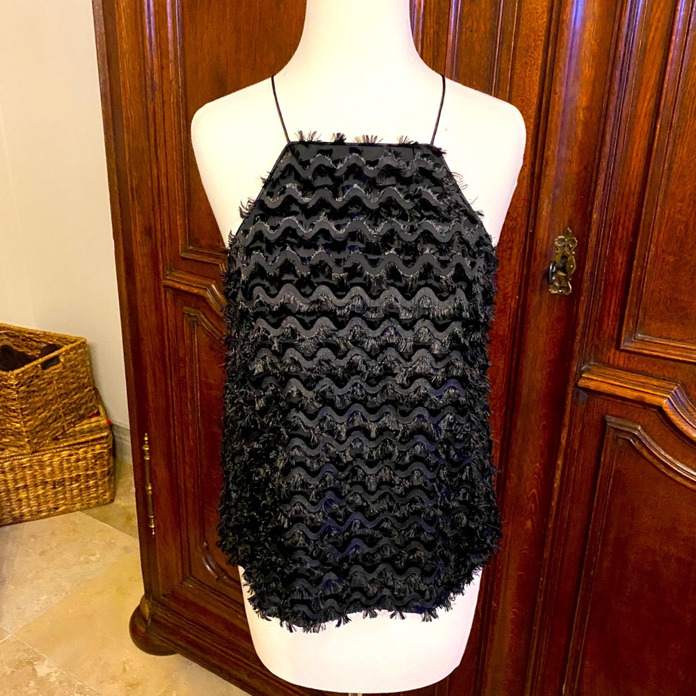 Black fun fuzzy cami top